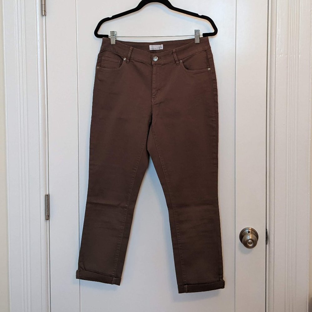 NWT LOFT Curvy Skinny Crop Jeans in Tea Green Size 29